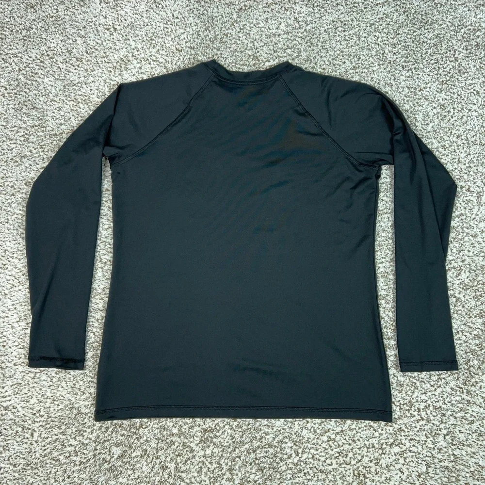 Nike Shirt Womens L Black Dri-FIT Long Sleeve Swim Rash Guard Top Athletic Logo